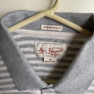 Penguin Short Sleeve Shirt Strip Med